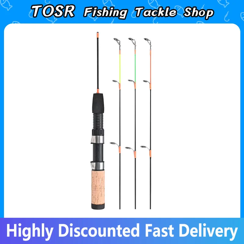 TOSR Cork Handle Rod Travel Fishing Pole ABS Wheel Base Fibreglass Rod Body Metal Reinforcement Metal-ceramic Guide Ring