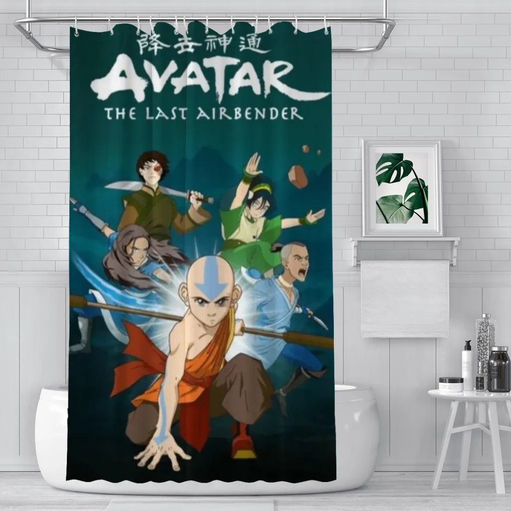 

Classic Anime Avatar The Last Airbender Shower Curtain for Bathroom Aesthetic Room Decoration