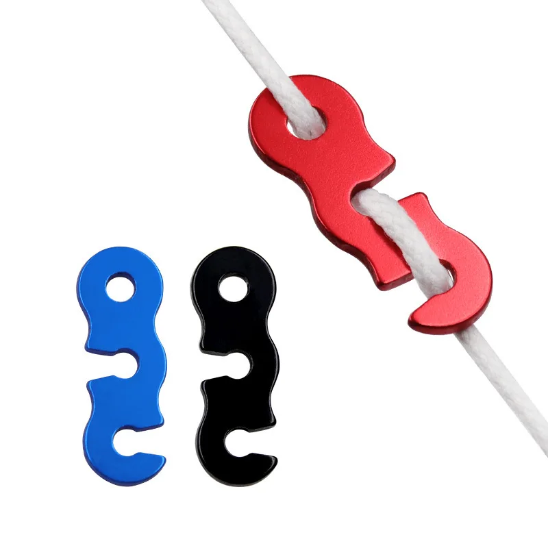

400pcs S-shaped Fixed Anti Slip Wind Buckle Aluminum Alloy 3 Eye Opening Wind Rope Buckle Adjusting the Length of Tent Canopy
