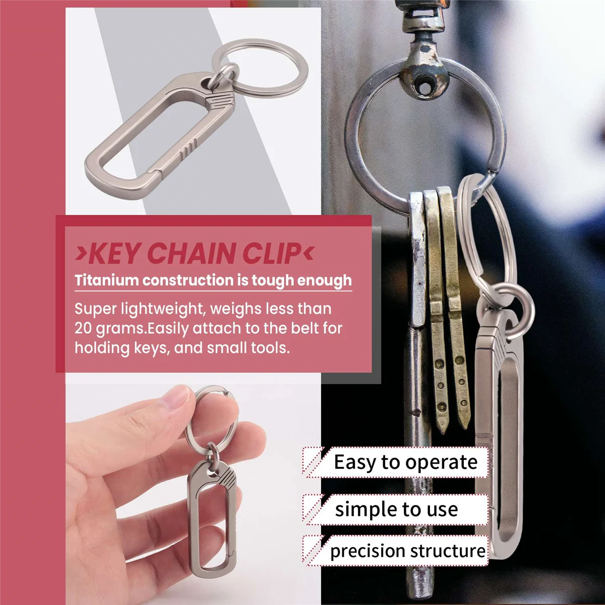 Титановая пряжка, брелок из титанового сплава, креативная простота, пряжки, аксессуары для кемпинга, уличный карманный инструмент HY