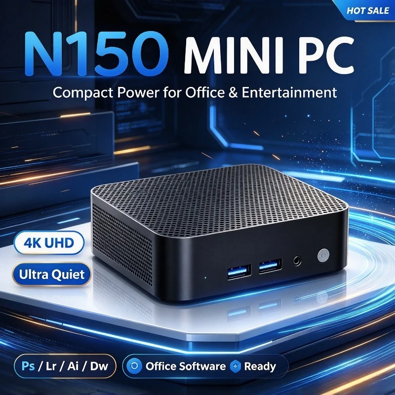 New Mini PC Computer Core N150  8GB 16GB RAM 1TB M.2 SSD Portable Gaming Computer 60Hz 4K HD Mini Desktop PC Gamer