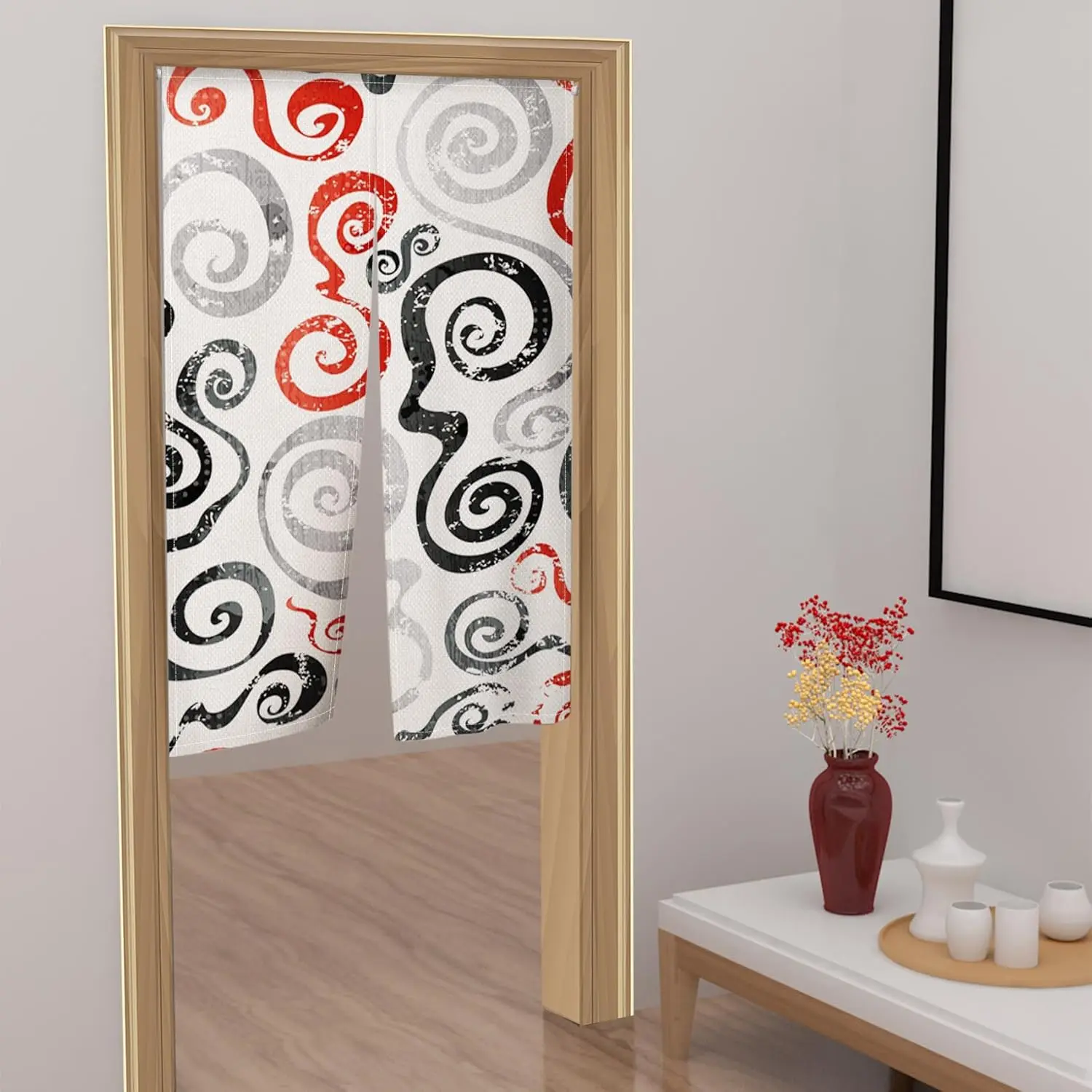 Japanese Noren Doorway Curtain Noren Japanese Style Tapestry Window Treatment for Ukiyoe Room Privacy Divider Wall Hanging Home