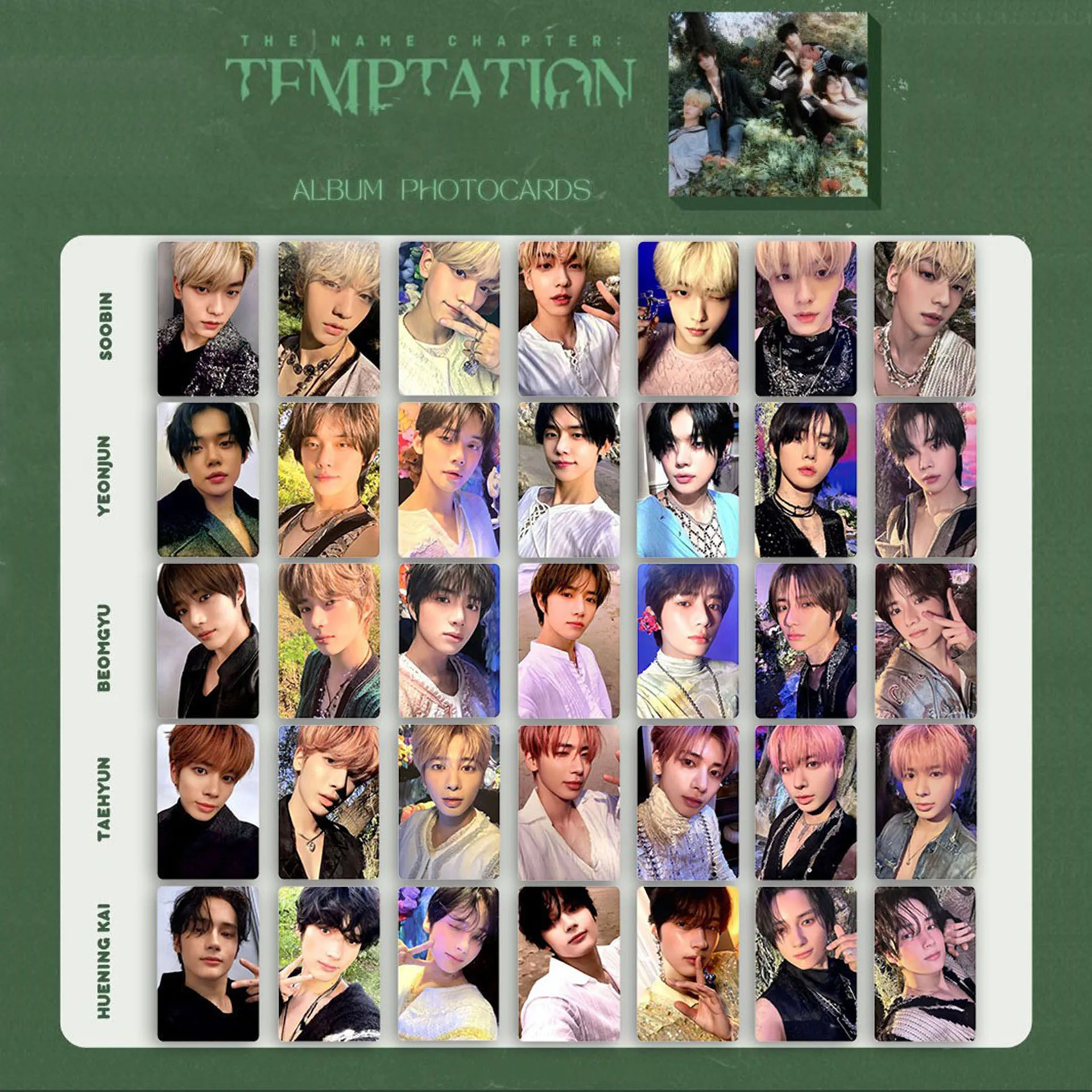 

5Pcs/Set KPOP Yeonjun Soobin The Name Chapter: TEMPTATION Album Photocards Beomgyu Taehyun Hueningkai Selfie Postcards Fans Gift