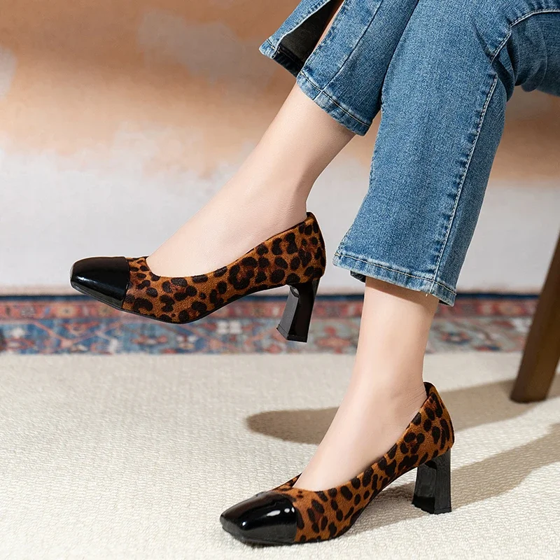 

2025 Fashion Ladies Shoes Shallow Women's High Heels New Leopard Print Office and Career Hot Sale Best Seller Heels Womenzapatos