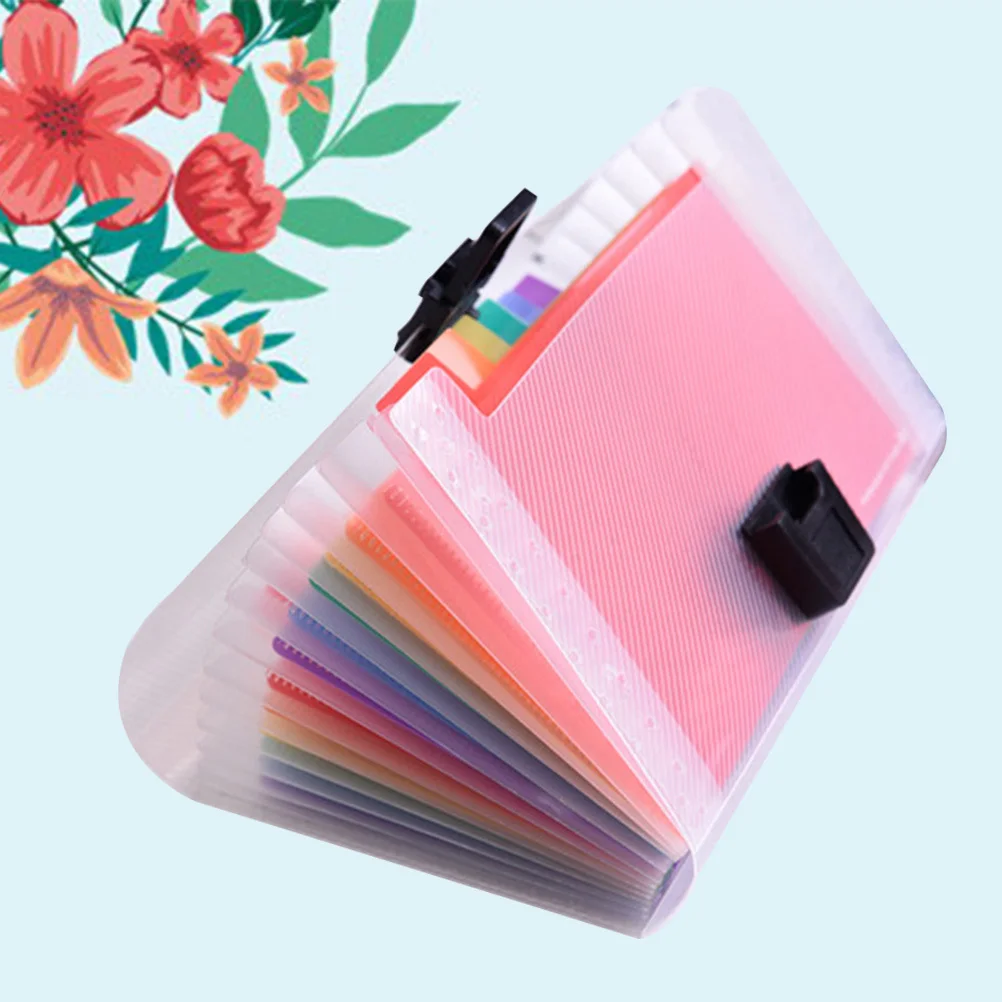 

2 шт. Радужный органайзер для файлов, большая емкость, расширяемый, 13 карманов, A6, сумка-органайзер для документов, портативный для школы, офиса