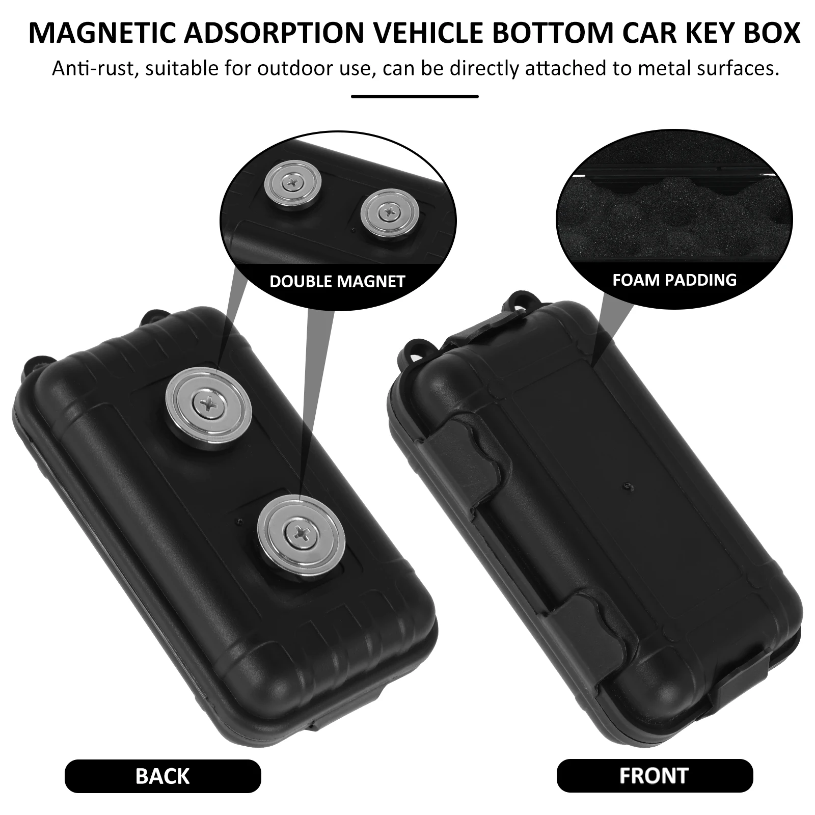 Magnetic Key Holder ,Under Car Hide Key Box ,Waterproof Magnetic Key Case Under Vehicle Car Outdoor Key Hider For Key GPS Locato