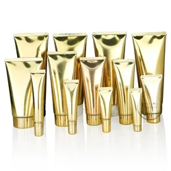 Empty Plastic Gold Soft Bottle 10ml 20ml 50ml 60ml 80ml 100ml Lip Gloss Cream Yellow Tube Lotion Packaging Container 50pcs