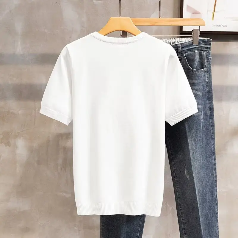 

Faionable Slim Fit ort Sve Трикотажная футболка мужская летняя новая круглая повседневная универсальная футболка в Корейском стиле с принтом Casua...