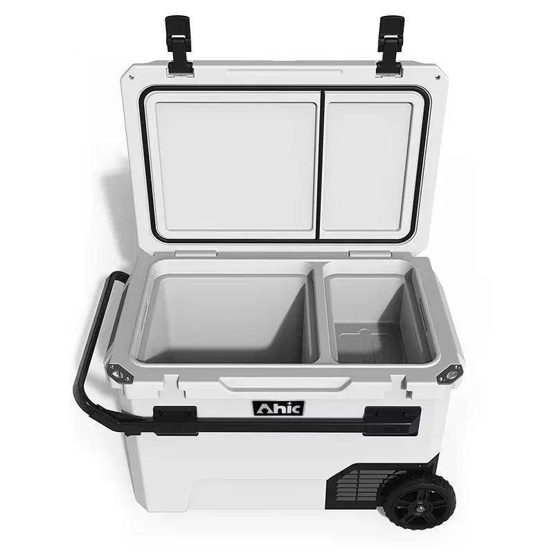 ثلاجة سيارة كهربائية محمولة 12 فولت 55 لتر، صندوق تبريد تخزين الطاقة الشمسية في الهواء الطلق مع وضع تبريد الفريزر الضاغط للسفر