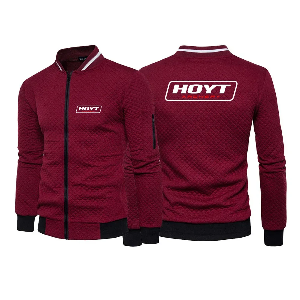 2023 New Men Hoyt Archery Casual Fashion Simple Spring And Autumn Hot Sale Six-color Zipper Jacket Round Neck Coat Sportswear