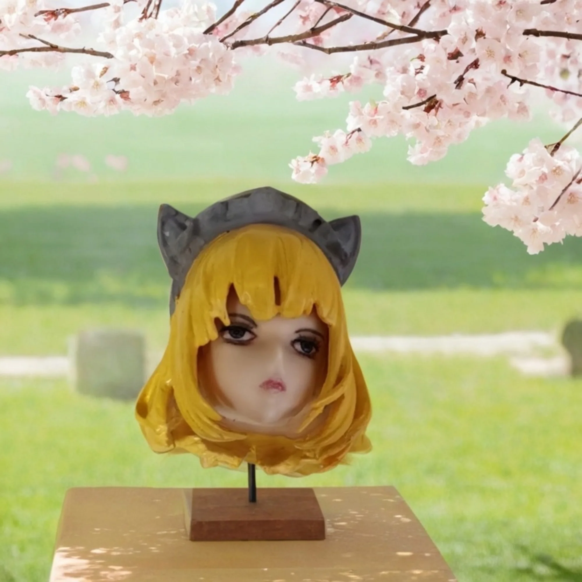 

1/6 Cat Ear Anime Girl Head Carving Sculpt Fit 12inches Figure Doll