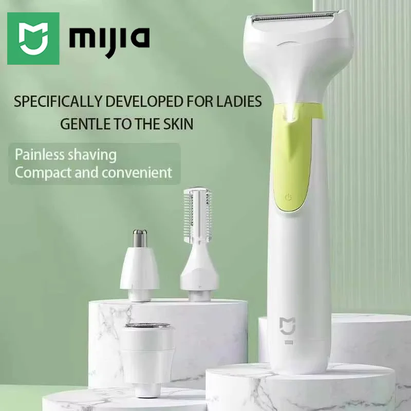 

Электробритва Mijia 4-в-1 для женщин: безболезненное удаление волос на лице, бровях, в носу и теле, триммер для зоны бикини, перезаряжаемая