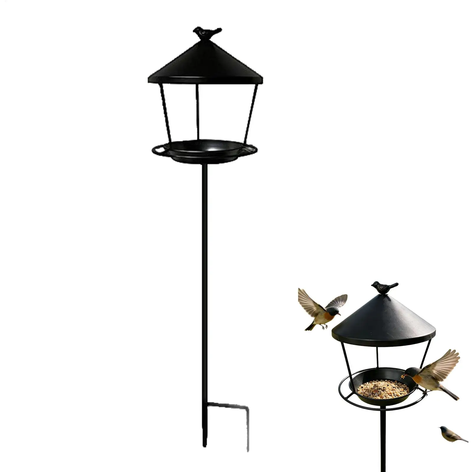 Vogelfutterstation für Draußen Wetterfest Abfallgeschützt Wildvogel-Fütterungsstation Stehende Vogelfutterstation mit Schale für Garten Terrasse Innenhof Hof