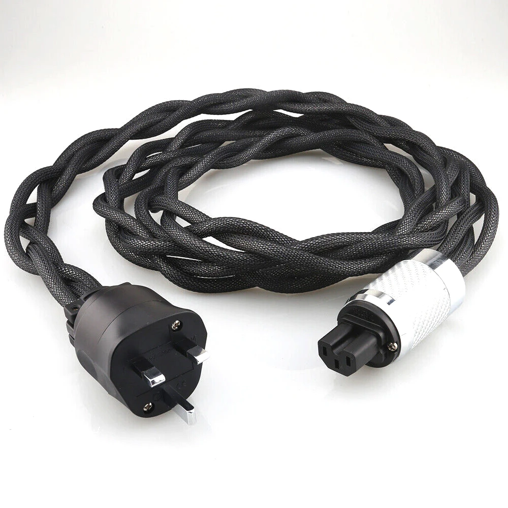 المملكة المتحدة كابل الطاقة كابل التيار المتردد خط HiFi الصوت كابل الطاقة الفضة مطلي 8N OCC الحبل الرئيسي مع المملكة المتحدة الاتحاد الأوروبي الولايات المتحدة الاتحاد الأفريقي التوصيل