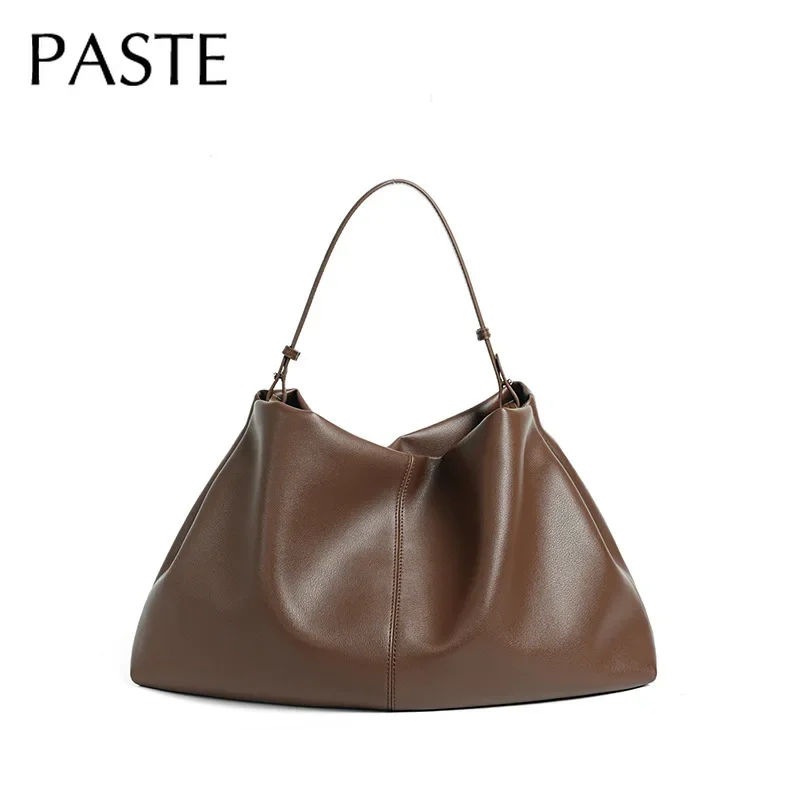 Огромная дорожная сумка в деловом стиле, кофейно-коричневого цвета, стильная мягкая воловья кожа, женская сумка на плечо, роскошная рабочая сумка Огромная дорожная сумка в деловом стиле, кофейно-коричневого цвета, стильная мягкая воловья кожа, женская сумка на плечо, роскошная рабочая сумка