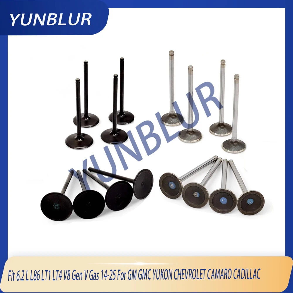 8x Intake & 8x Exhaust Valve Kit Fit 6.2 L L86 LT1 LT4 V8 Gen V Gas 14-25 For GM GMC YUKON CHEVROLET CAMARO CADILLAC Engine Part