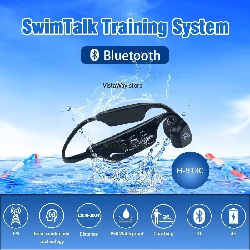 SwimTalk Waterproof Headphones H913C Aquatic Sports Real-time Swimming Coaching Feedback Enhanced Training Sports Headsets