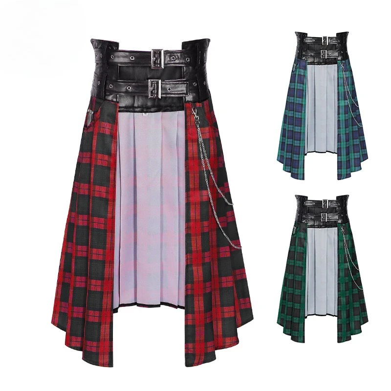 

Мужской стимпанк, готический рок, полукилт, сценическое представление, вечеринка, клуб, косплей, полуюбка, уличная одежда, клетчатая индивидуальная юбка в стиле хип-хоп
