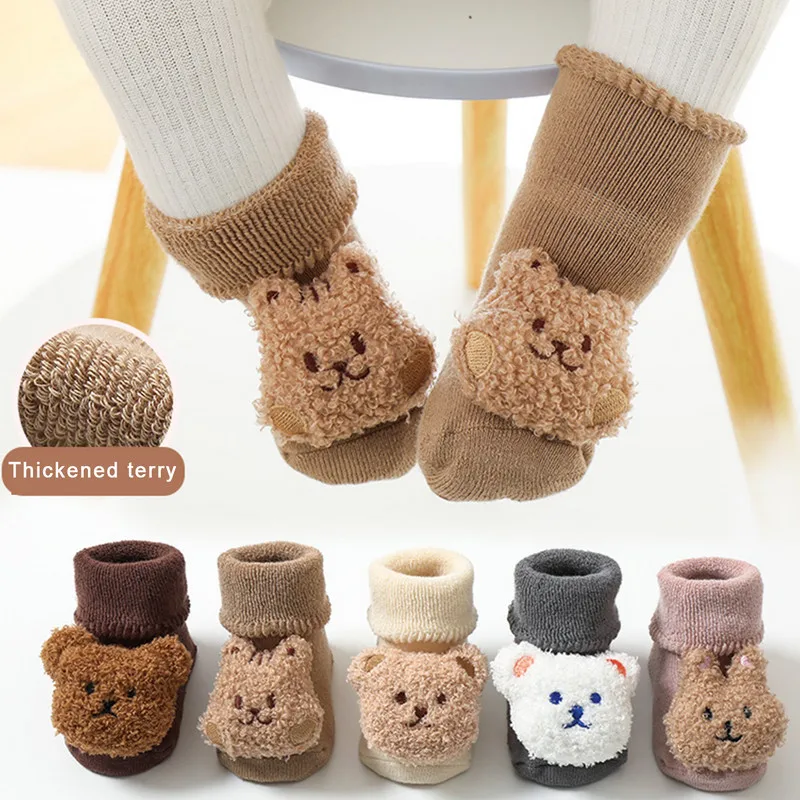 Newborn Baby Girl Boy Socks Slipper Socks Kids Accessories Warm Thick Grip Socks Cosy Winter Socks