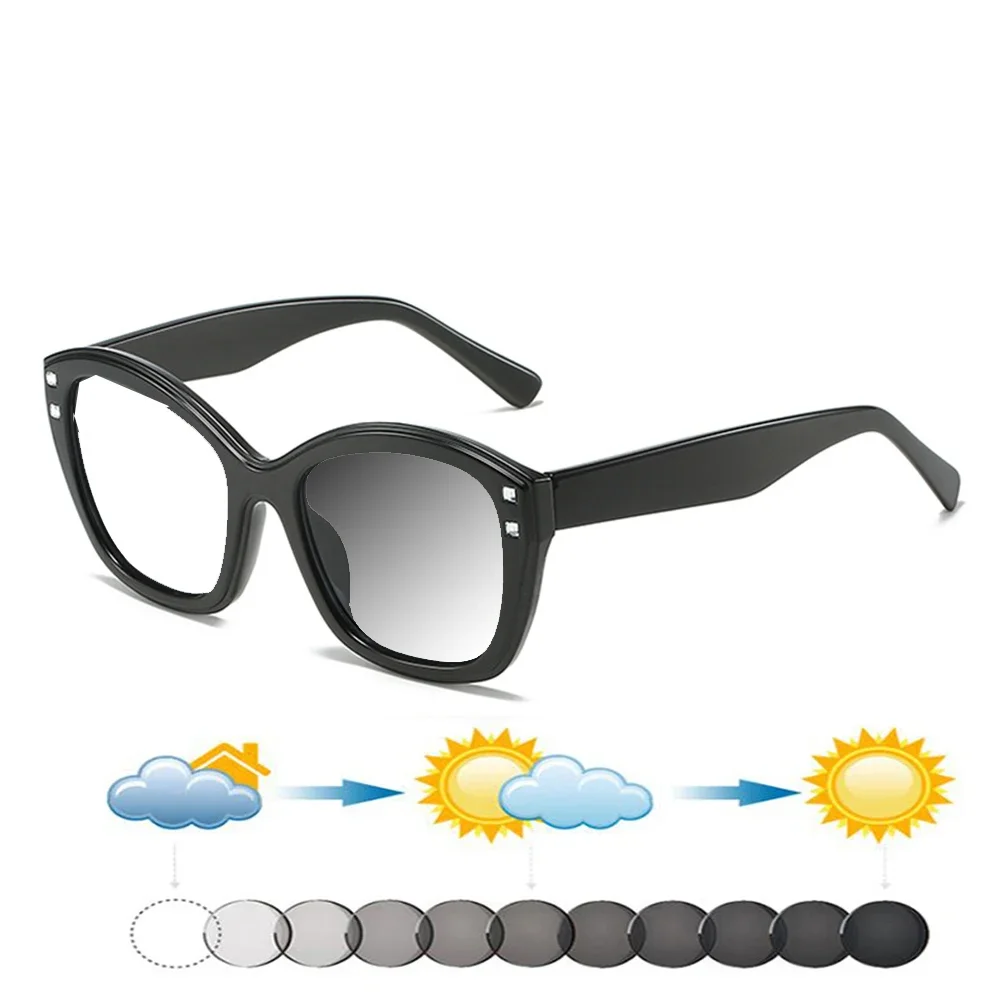 

European and American Style Cat's Eye Personality Full-rim Comfortable Photochromic Reading Glasses +0.75 To +4