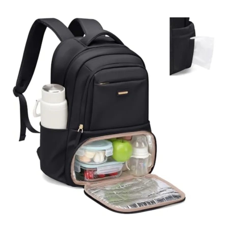 

Lunch Backpack 16 Inch Laptop Backpack with Insulated Cooler Lunch Box Food Bag for College Work Camping Picnics