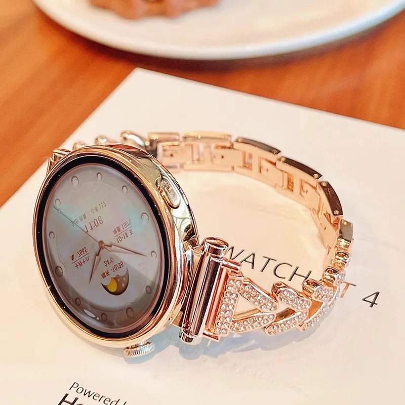 Diamond strap For Samsung Galaxy watch 7/FE/6/5/5 pro/4 Classic 20mm 22mm Stainless steel bracelet Huawei watch GT 5-4-3-2 band
