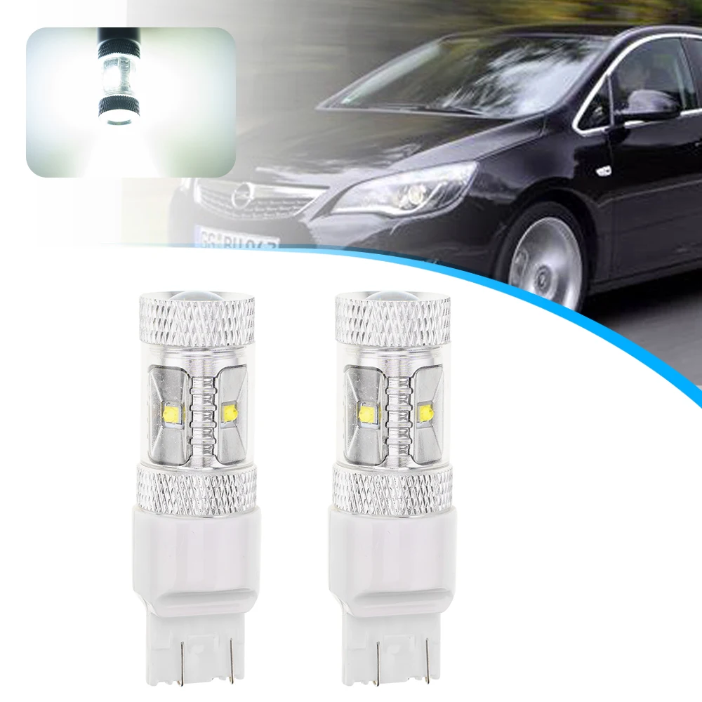 2pcオペルアダムアストラj cascadaコルサmerivaでb T20 7443 7440 W21/5ワットled電球ランプcanバスエラーなしデイタイムランニングライトdrl
