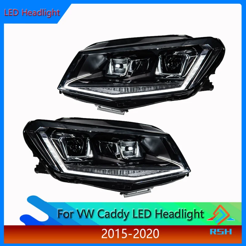 For VW Caddy 2015-2020 Modified LED Projector Headlight Assembly With Sequential Turn Signals Daytime Running Lights Accessories