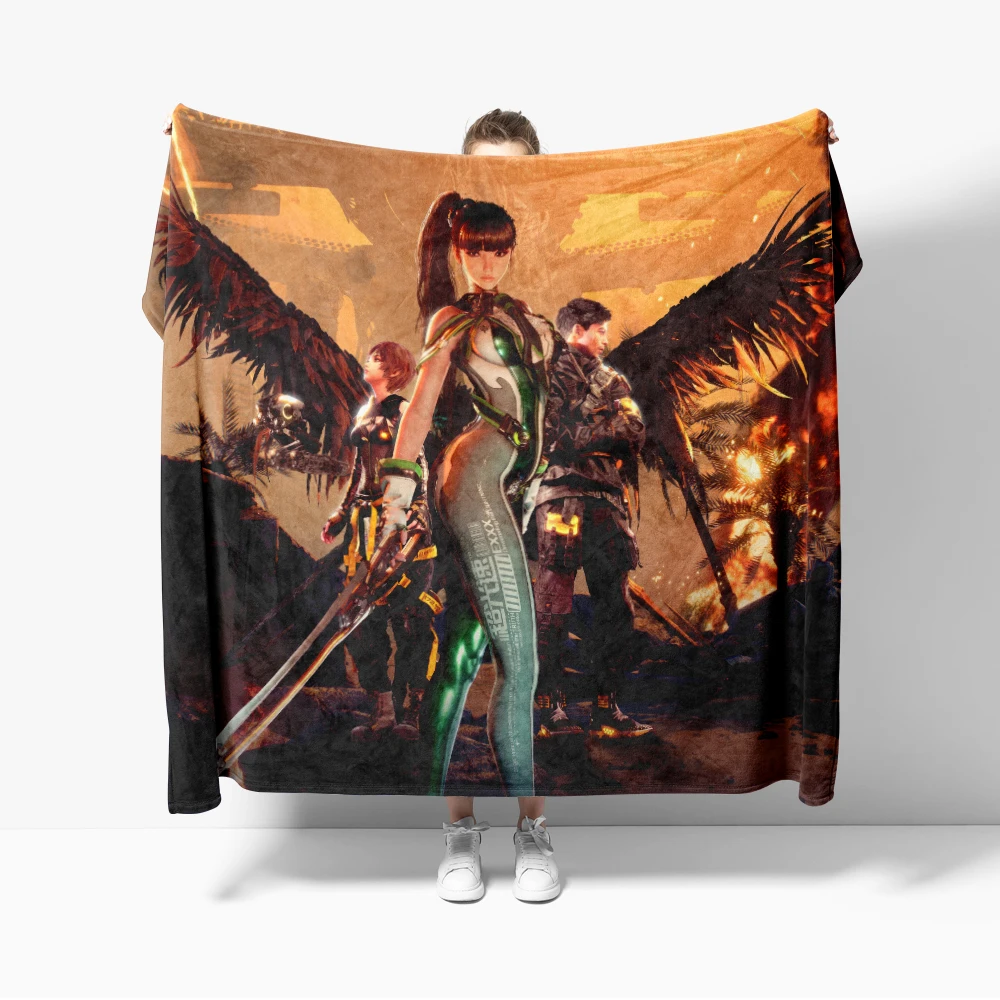 Stellar Blade Pattern Flannel printed blanket suitable for all seasons suitable for living room office sofa and travel 180x250CM