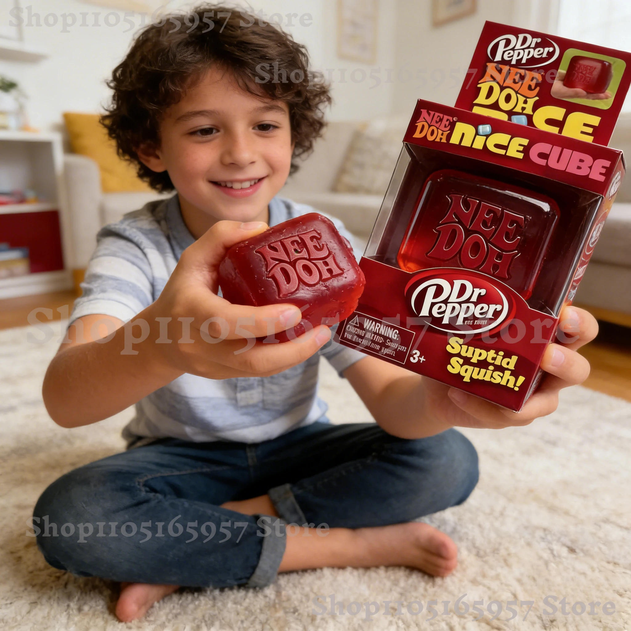 

Red Nee-Doh Nice Cube Sensory Squeeze Toy Suptid Squish Stress Relief Fidget Cube for Kids Adults Desk Toy