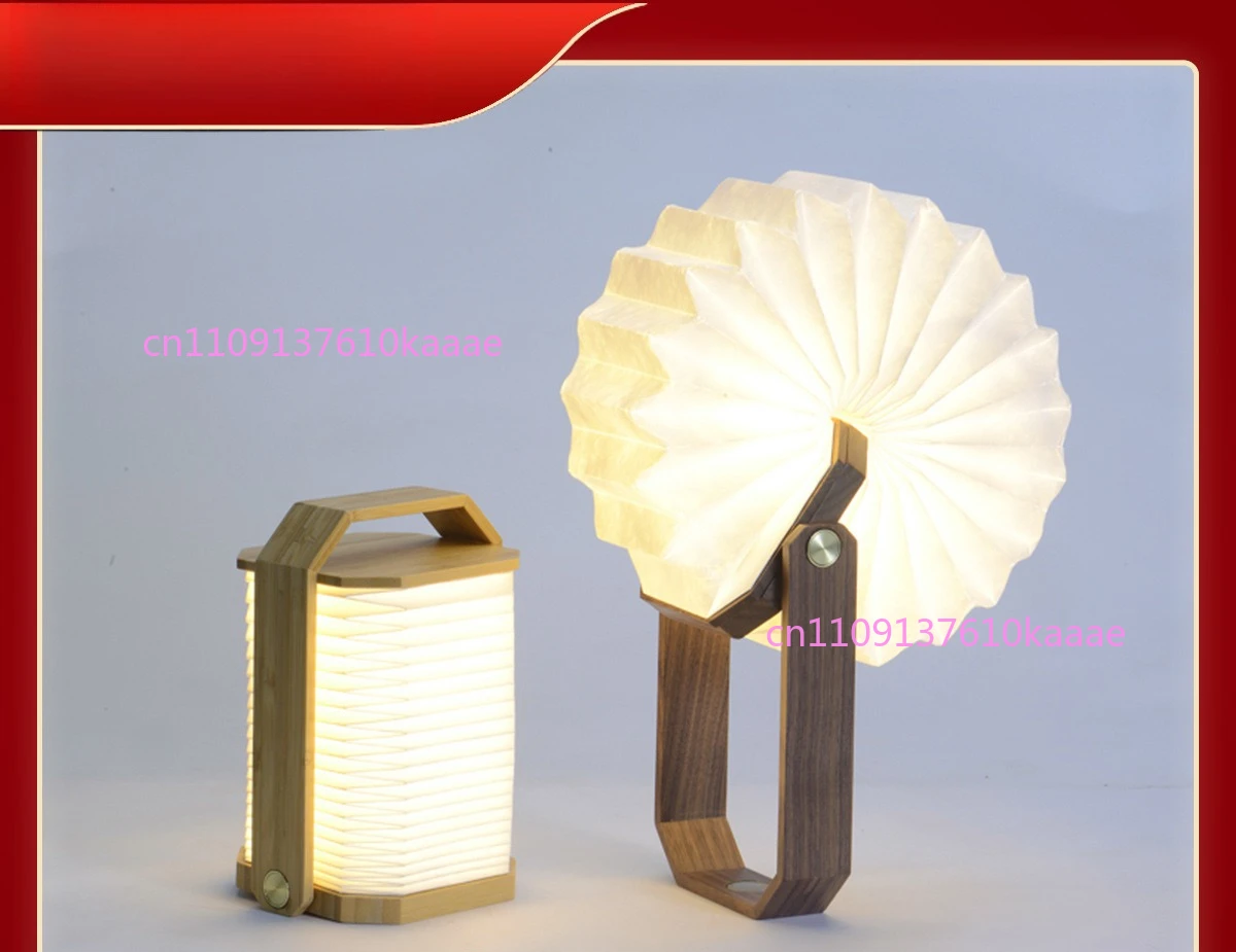 Creative Wooden Folding Rechargeable Book Light, Magnetic Portable Night Lamp Factory Direct Gift Lighting