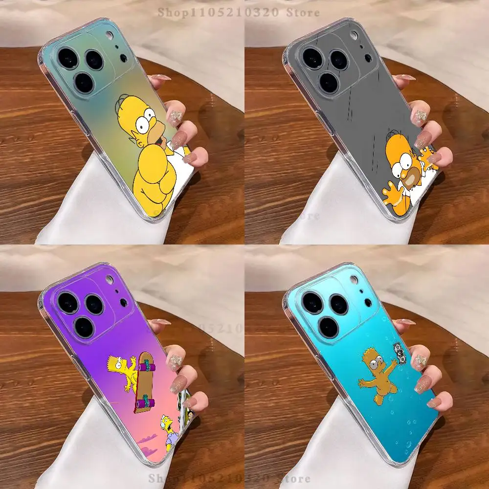 

Cartoon T-The S-Simpsons Phone Case For iPhone 17,16,15,14,13,12,11 Pro,Max,Plus,XR,Mini,E Clear Full-coverage Soft Cover