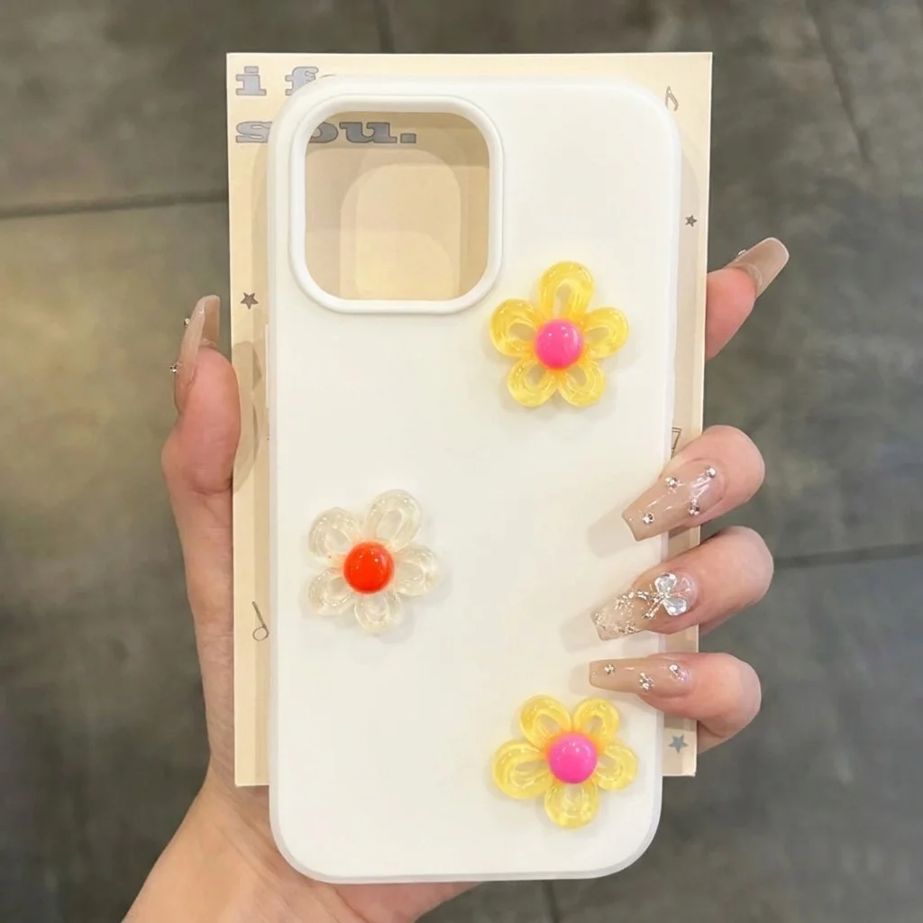 Candy Color With 3D Diy Flower Lanyard Case For iPhone 17 16 15 14 13 12 Pro Max 17 15 Pro 16 15 14 Plus XR Shockproof Cover view 5
