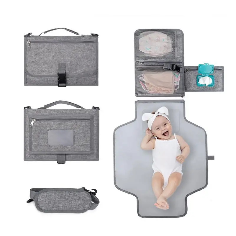 Kids Changing Mat Waterproof Compact Detachable Changing Station Foldable Travel Changing Station With Large Capacity Fits Car