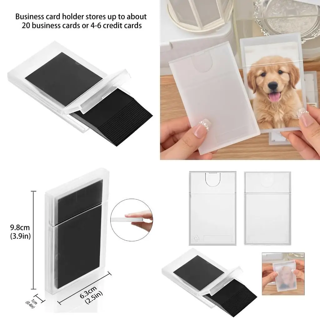 

6 шт. портативные держатели для визитных карточек 63x98 мм водонепроницаемый прозрачный пластиковый органайзер для визитных для