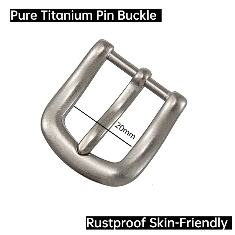 20 مللي متر التيتانيوم النقي دبوس مشبك حزام المشبك رئيس-النساء التيتانيوم معدن الجلد ودية غير قابل للصدأ عادية قطعة واحدة فستان حزام مشبك