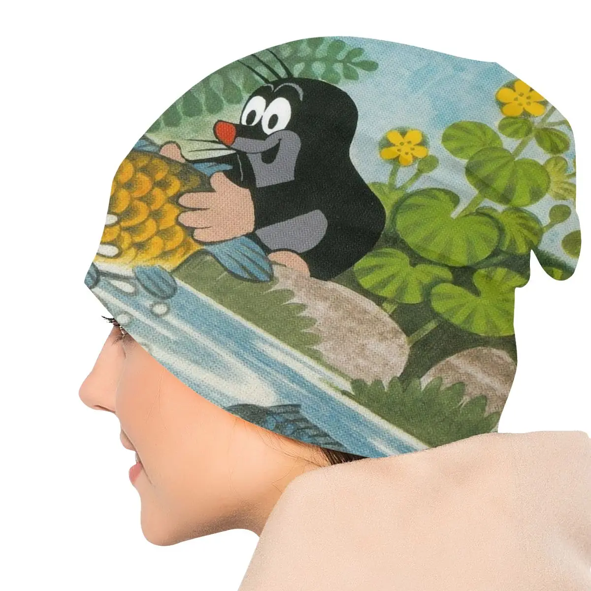 للجنسين طبقة مزدوجة غطاء محرك السيارة قبعة ، الضفدع الأسماك ، Krtek الكرتون ، قبعات رقيقة يندبروف ، قبعات تنفس #5