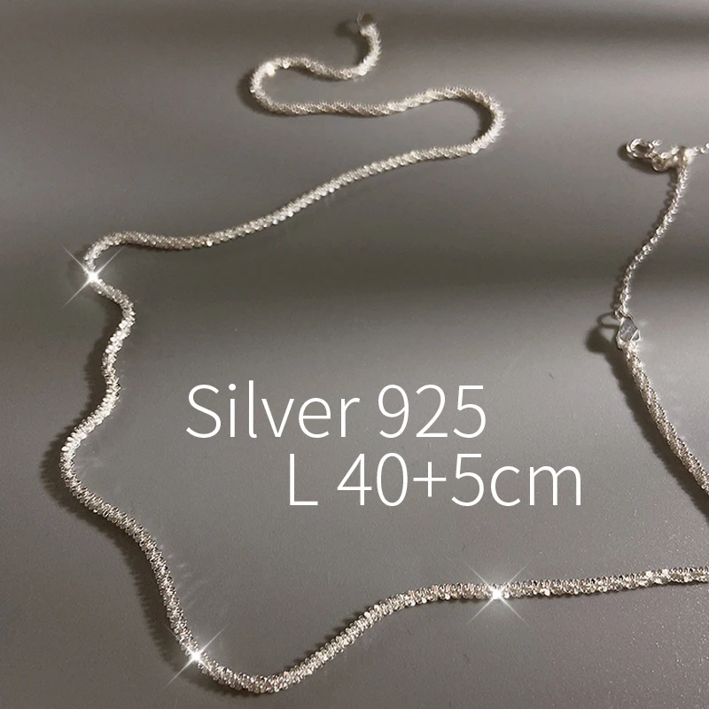 Original Silver 925 Certified Luxury Woman Jewelry 45cm Chains Necklace For Women Bling Bling Designer Necklaces Female Gift