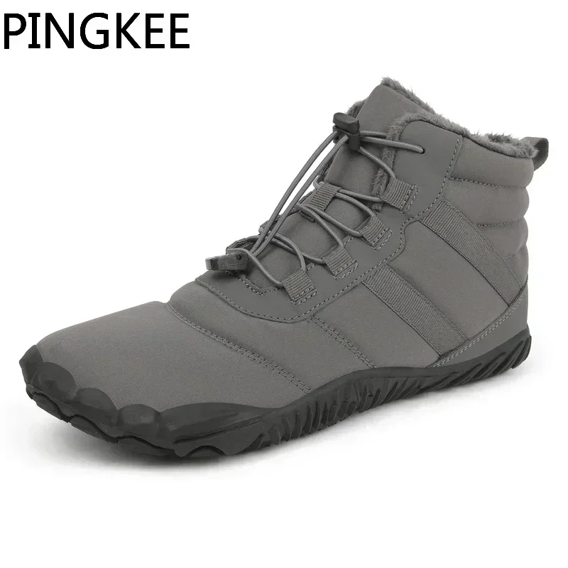 PINGKEE VENOCON Barefoot Wide ToeBox Shoes Men Women Leather Winter Athletic Minimalist Sneakers Snow Boots Wide Feet Footwear