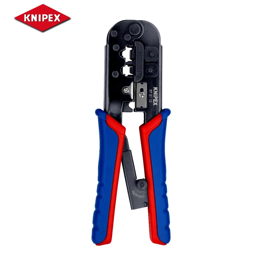 KNIPEX 97 51 10 Crimping Pliers for Western Plugs for Data Cables in Telecommunication and Networks 190mm