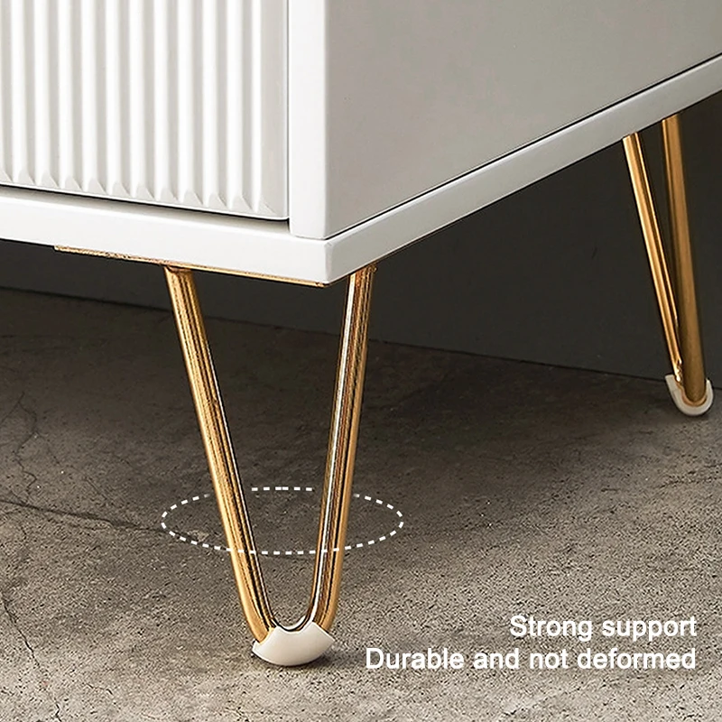 V-shaped Furniture Legs Metal 4pcs/set Bedside Cabinet Feet Furniture Hardware Feet for Table TV Cabinet Hollow Style