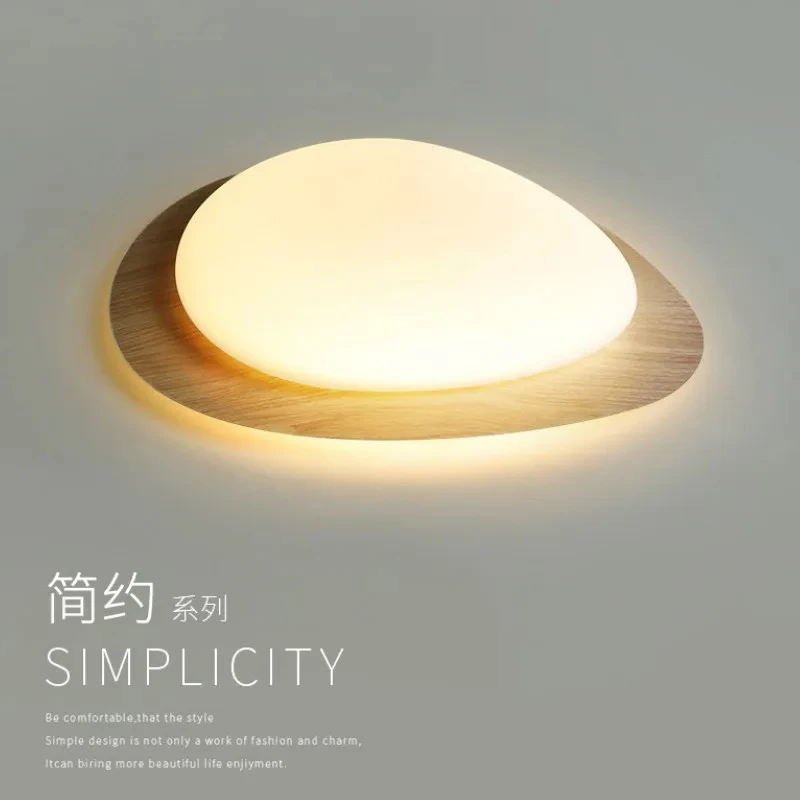 Plafonnier LED en Bois au Design Nordique Simple, Luminaire Décoratif d'Nik, Idéal pour un Salon, une Chambre à Coucher, un Hôtel ou un délégations, Style Japonais, Mars, FD98XZ