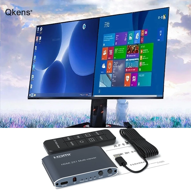 2x1-hdmiマルチビューワー-1080p-2入力1出力-シームレススイッチ-hdmiマルチビューワー-pip対応-ゲームホストコンピューター-ノートパソコンpc用-1台のテレビモニター共有