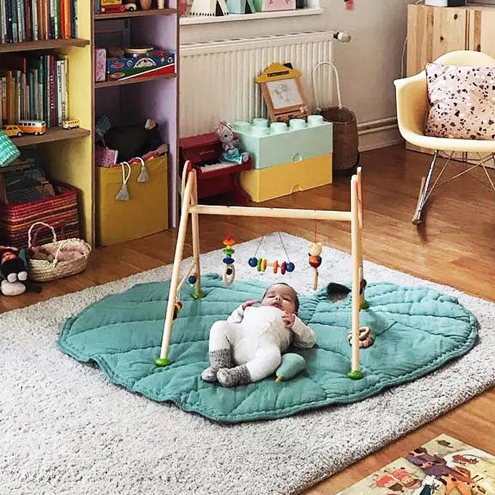 

Мягкий и удобный складной многофункциональный игровой коврик для малышей в форме зеленого листа для ползания и игр