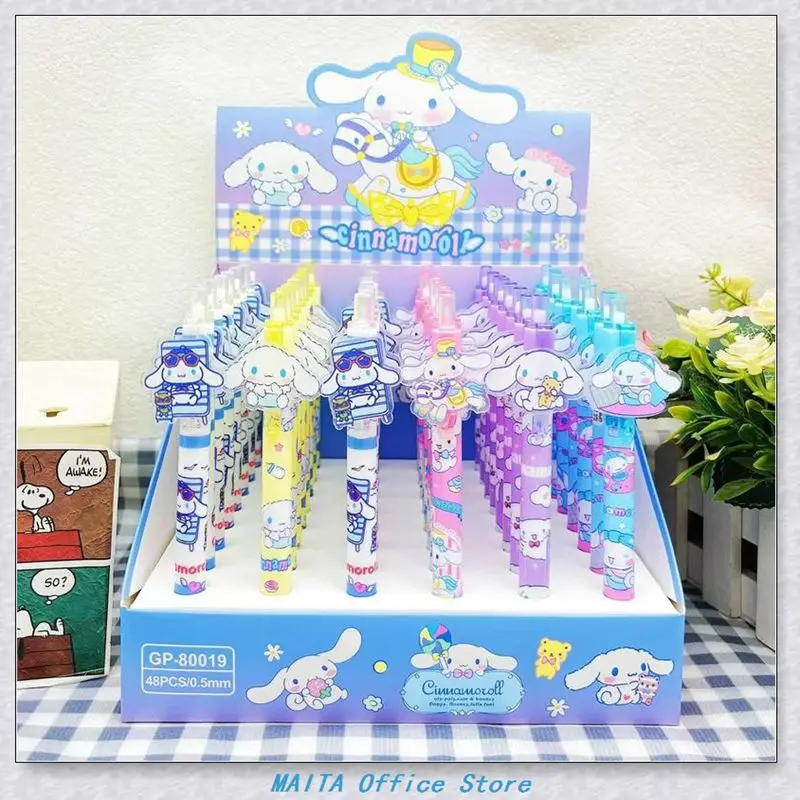 iigen Cute Blue Puppy Cinnamoroll Acrylic Patch Press Pen High Beauty Cartoon Neutral Pen Black Signature Pen Students use