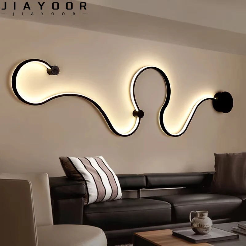 

2024 Creative Minimalist Line LED Wall Light Modern Wall Decoration Bedroom Study Living Room Dining Room Office Wall Light