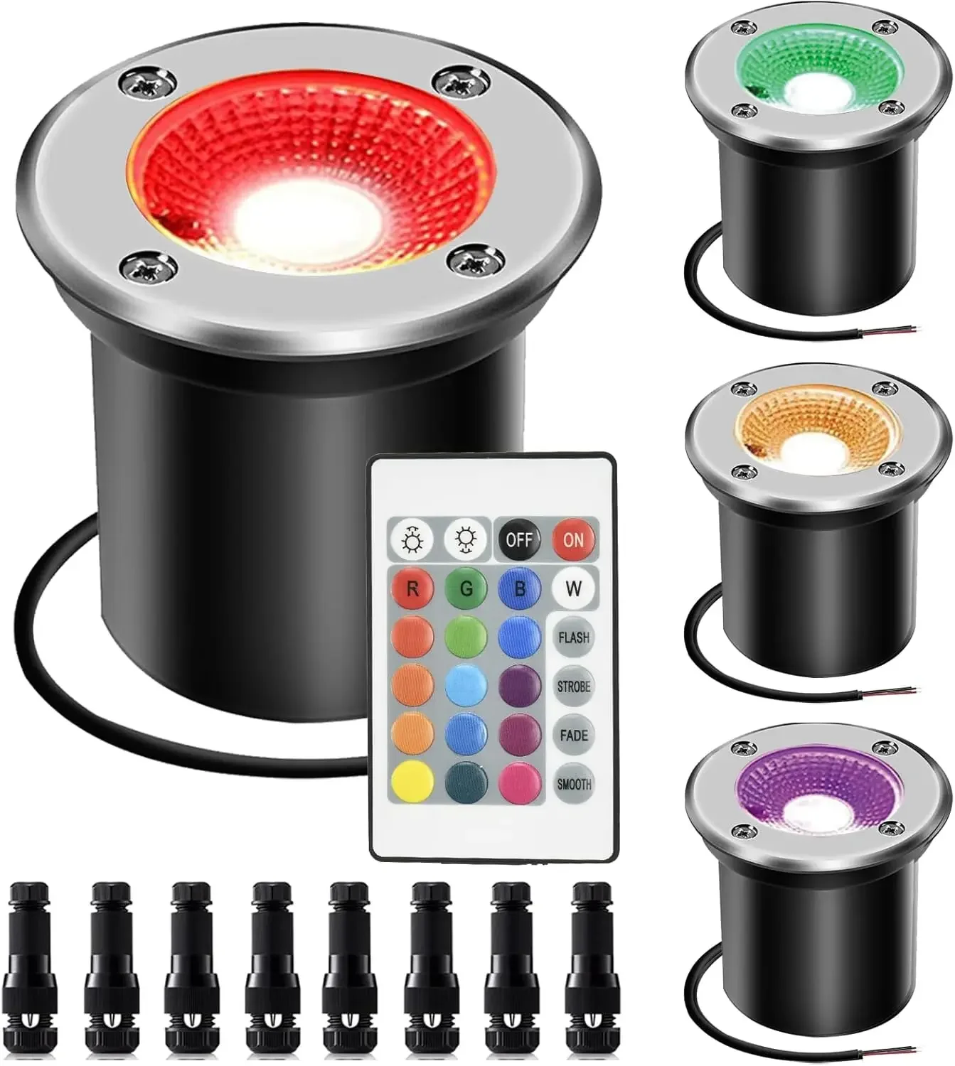 

RGB Low Voltage Landscape Light In-ground Lights LED Well Light Waterproof IP67 6W DC12V Color Changing Outdoor In-Ground Lights