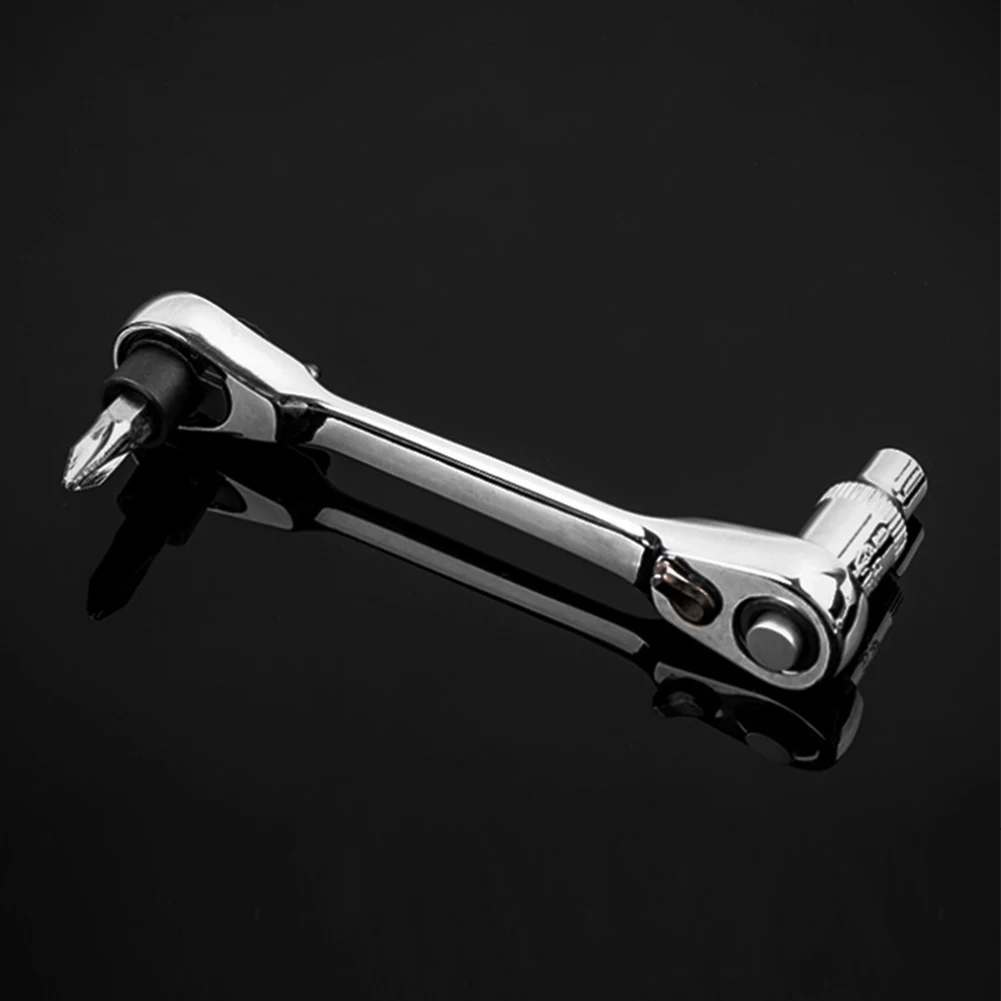 Mini Ratchet Wrench 1/4 Double Ended Quick Socket Ratchet Wrench 72 Teeth Quick Release Ratchet Wrench Multifunctional Hand Tool