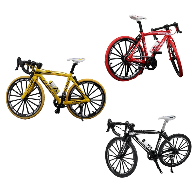 1:10 Alloy Bicycle Model Diecast Metal Finger Mountain Bike Curved Handlebar Bike Adult Collectible Children Toys