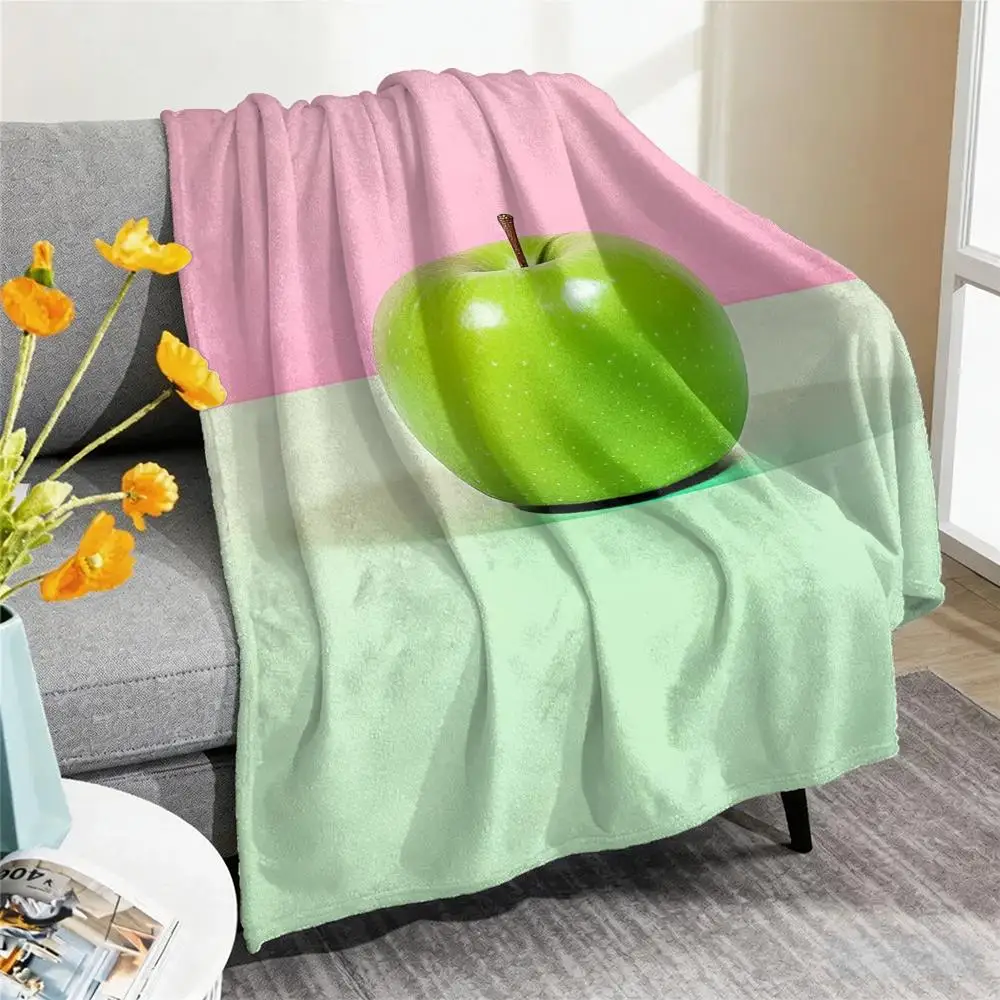 Tropical Plant Fruits Throw Blanket Soft Flannel Throw Lightweight Summer Home Nap Breathable for Sofa Bed Cozy Travel